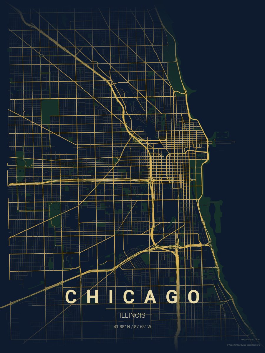Chicago map art