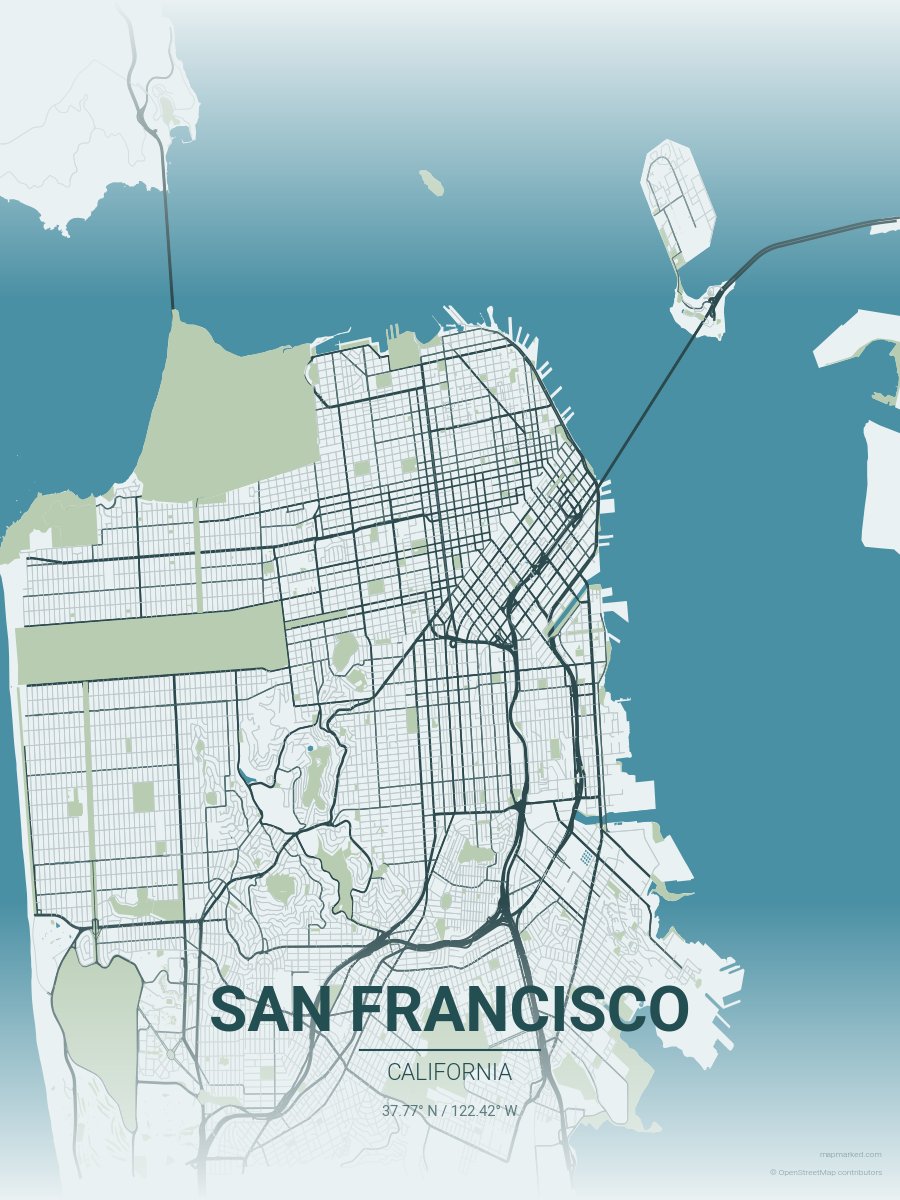 San Francisco map art